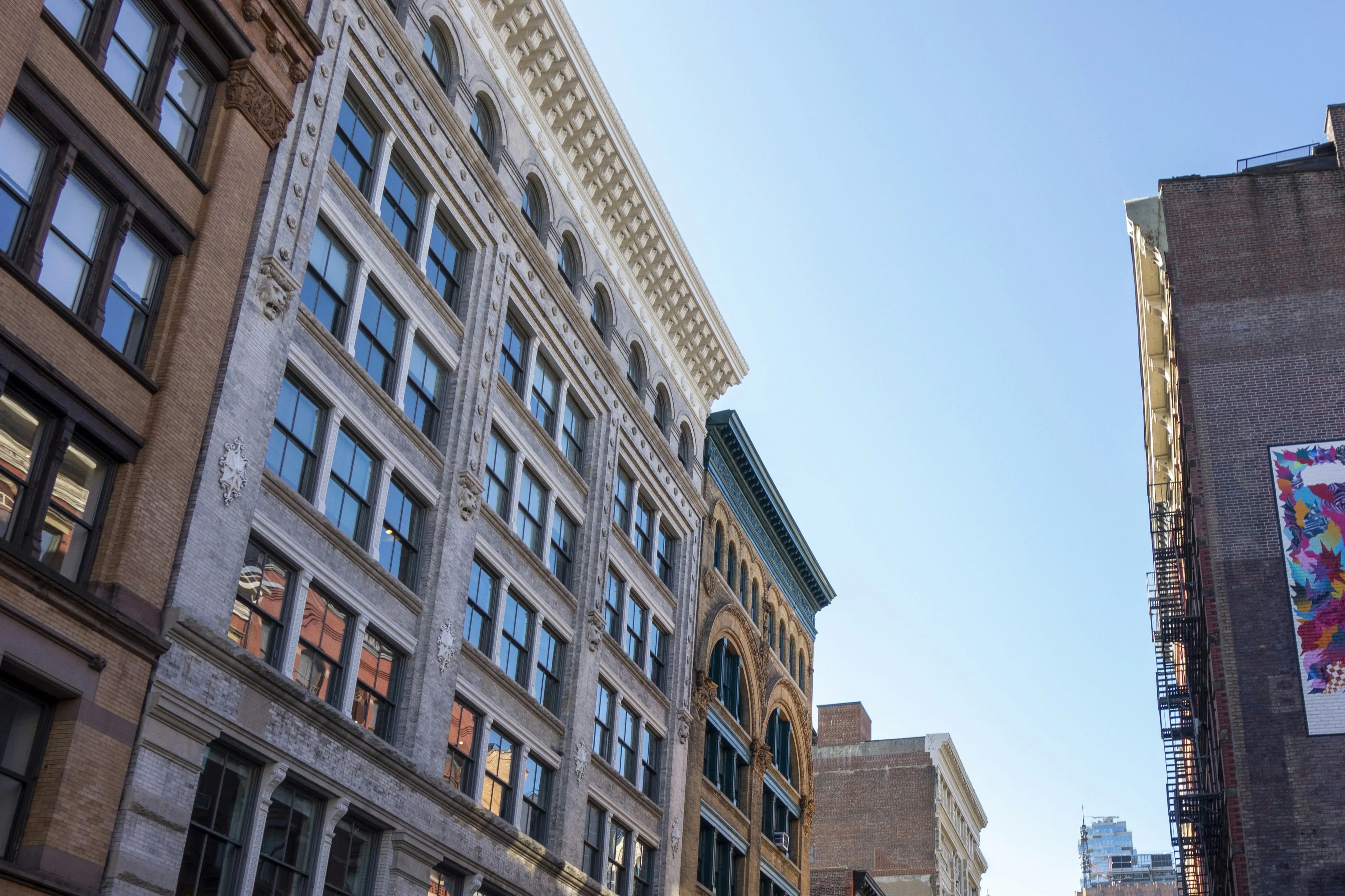 Cast-iron facades and historic architecture in SoHo